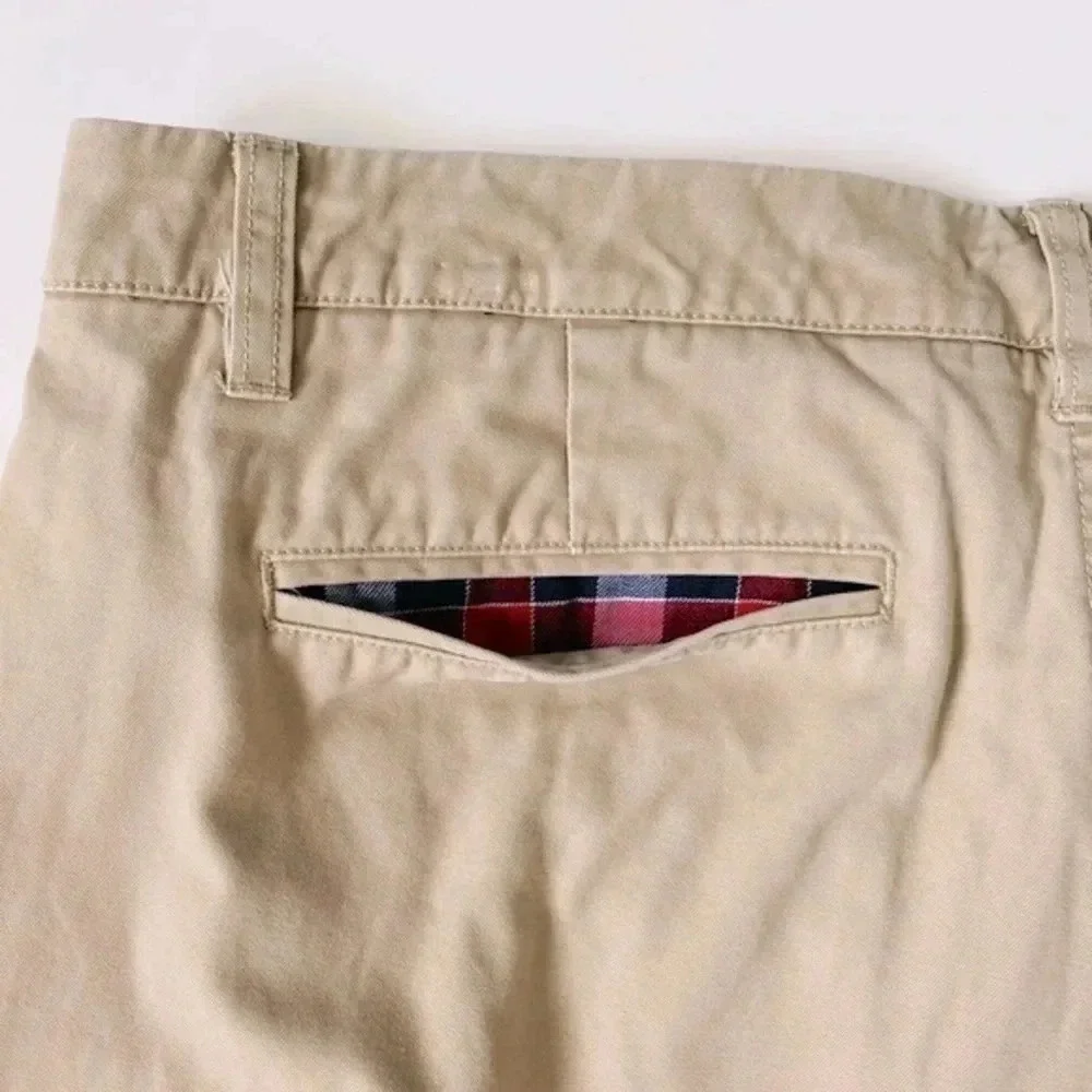 Bonobos Men’s Straight Fit Cotton Twill Chinos Khaki Plaid Accents 35x32